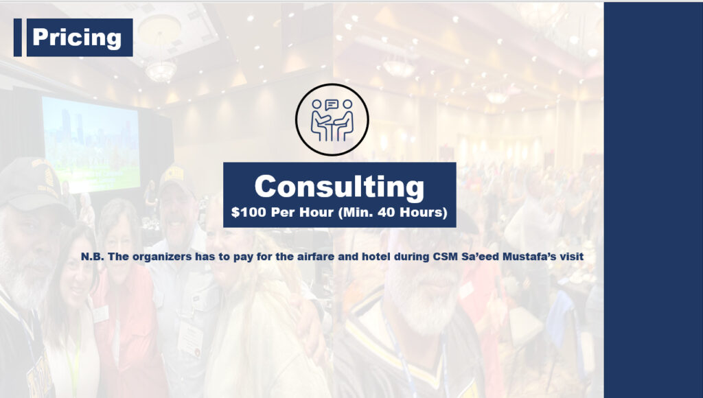 Pricing of Consulting of CSM Sa'eed Mustafa